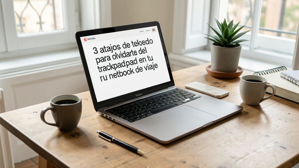 Imagen editorial que ilustra 3 atajos de teclado para olvidarte del trackpad en tu netbook de viaje