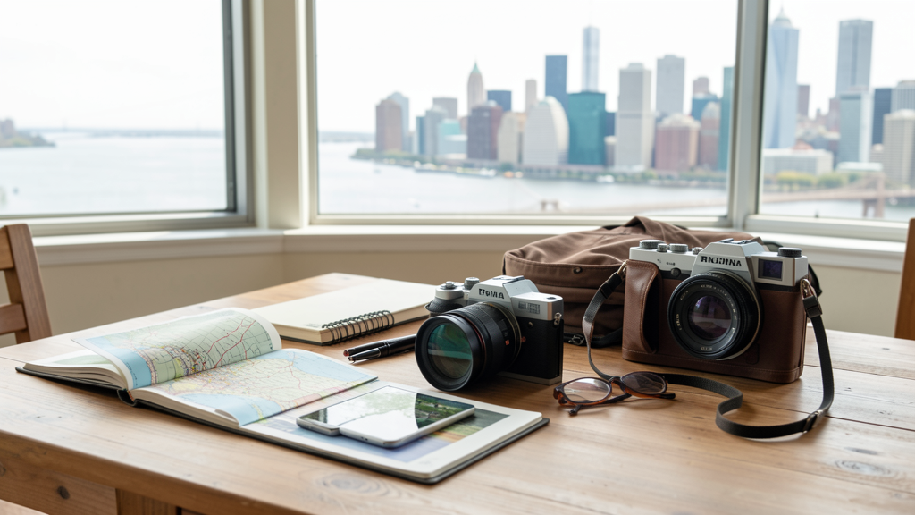 Imagen editorial que ilustra Más allá de la postura: capturando el skyline de Nueva York desde las orillas de Weehawken