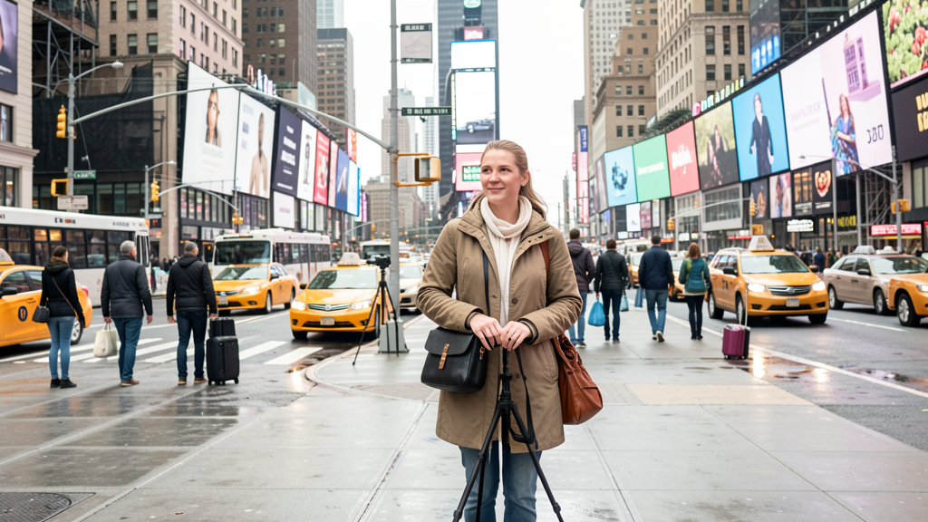 Imagen editorial que ilustra Tripodes en Times Square: El mito legal que paraliza tu fotografía nocturna