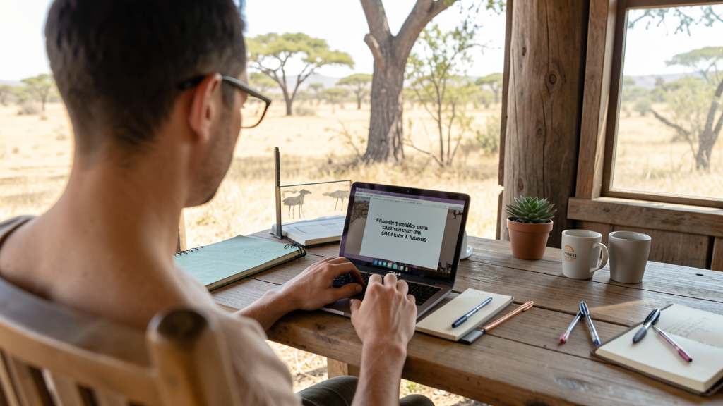 Imagen editorial que ilustra Flujo de trabajo para seleccionar y editar 500 fotos de un safari en 2 horas